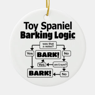 Toy Spaniel Barking Logic Keramik Ornament