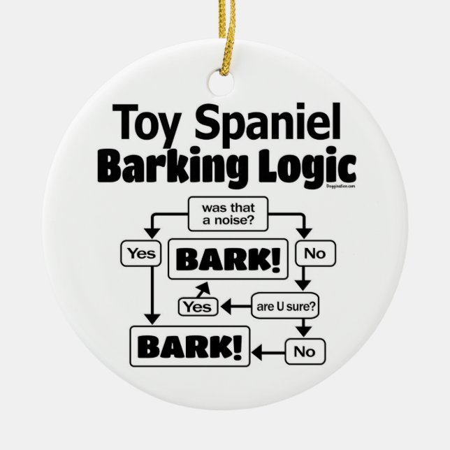 Toy Spaniel Barking Logic Keramik Ornament (Vorne)