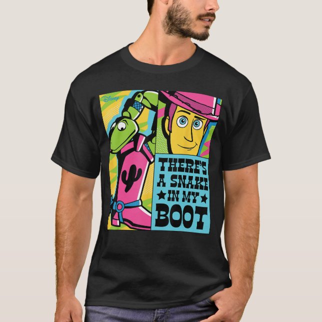 Toy Story Woodyheres A Snake In My Boot Comic Stri T-Shirt (Vorderseite)