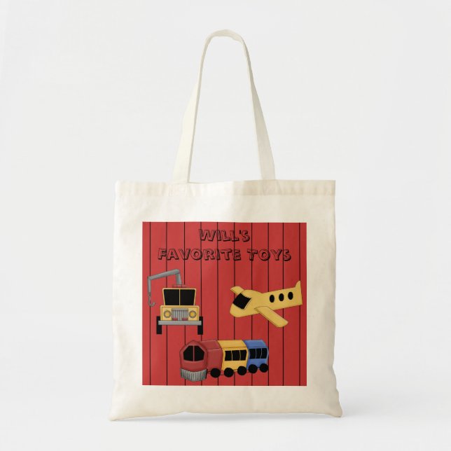 Toy Theme Train Plane Wrecker Truck Tote Bag Tragetasche (Vorne)