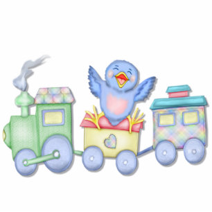 Toy Train Bluebird Freistehende Fotoskulptur