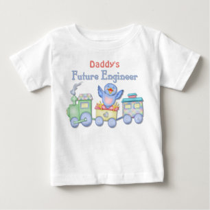 Toy Train Bluebird Future Engineer Baby - Daddy's T-shirt