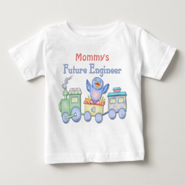 Toy Train Bluebird Future Engineer Baby - Mommy's Baby T-shirt (Vorderseite)