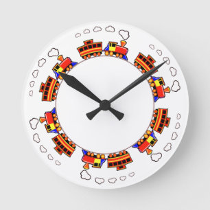 Toy Train Clock Runde Wanduhr