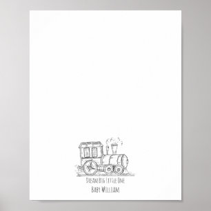 Toy Train Journey Sketch Guest Book Poster