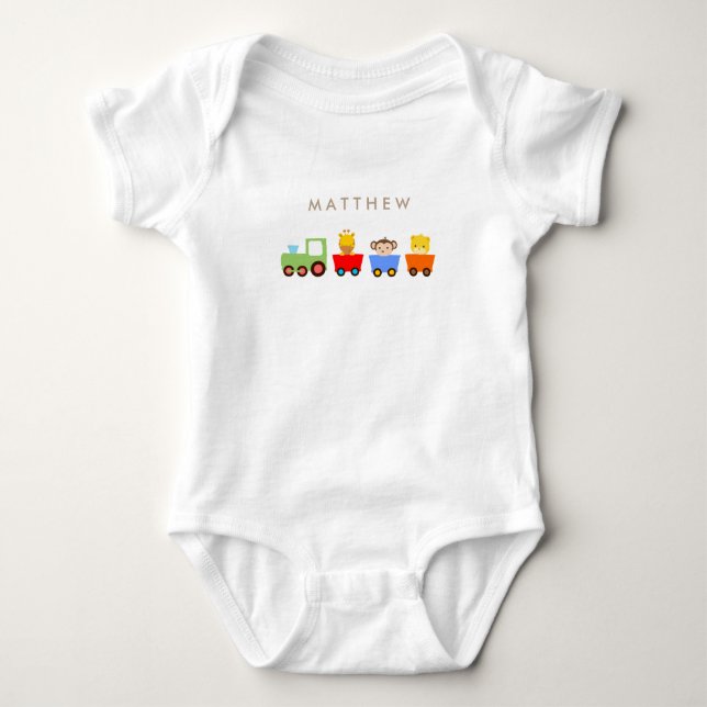 Toy Train Personalisiert Baby Onsie Strampler (Vorderseite)
