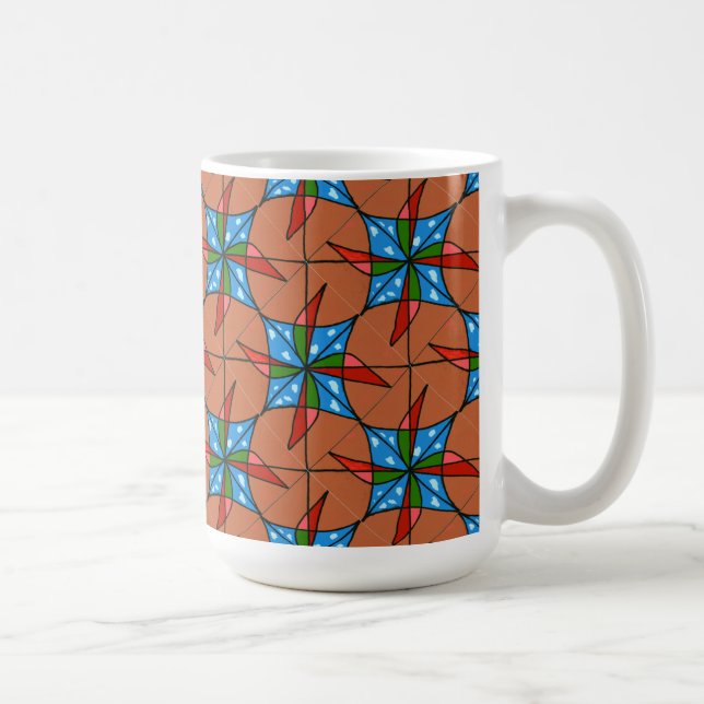"Toy Windmill Tiled" Abstract Design Tasse (Rechts)