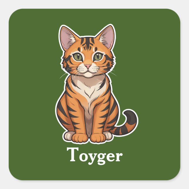 Toyger Quadratischer Aufkleber (Vorderseite)