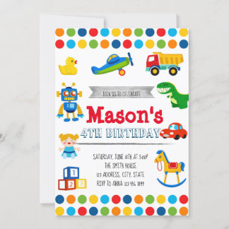 Toyland Party - Einladung zum Geburtstag