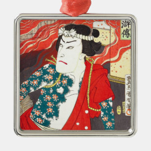 Toyohara Kunichika: Kabuki - tätowierter Silbernes Ornament