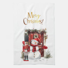 Toyota British Soldier Bearskin hat und Snowman Geschirrtuch