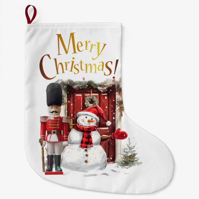Toyota British Soldier Bearskin hat und Snowman Großer Weihnachtsstrumpf (Vorderseite)