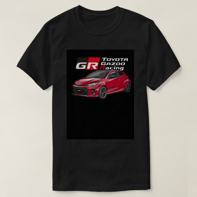 TOYOTA GR YARIS - Gazoo-Rennrotes Poster T-Shirt (Design vorne)