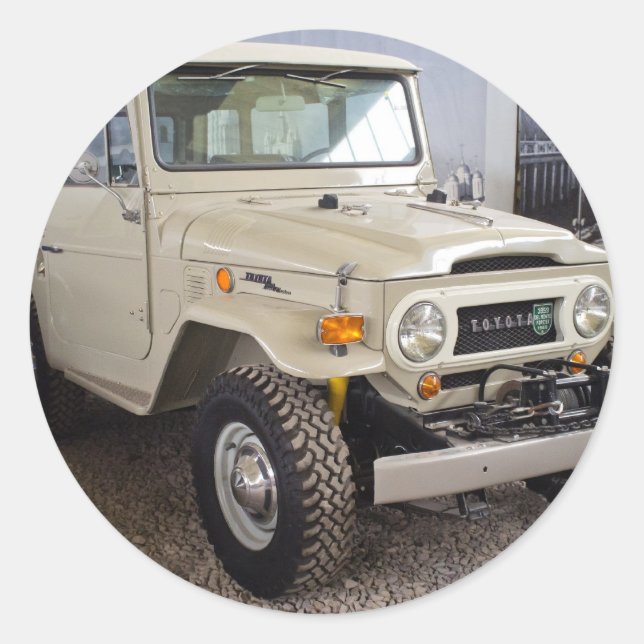 Toyota Land Cruiser BJ 40 Runder Aufkleber (Vorderseite)