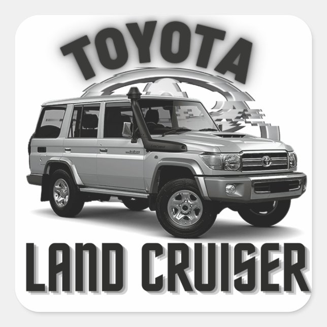 Toyota Land Cruiser VDJ76 Geländewagen Quadratischer Aufkleber (Vorderseite)