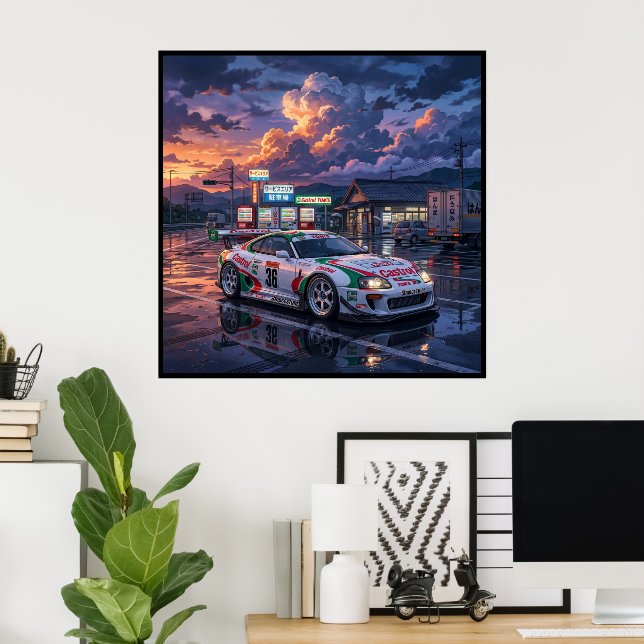 Toyota Supra A80 Castrol TOM’S Poster (Heimbüro)