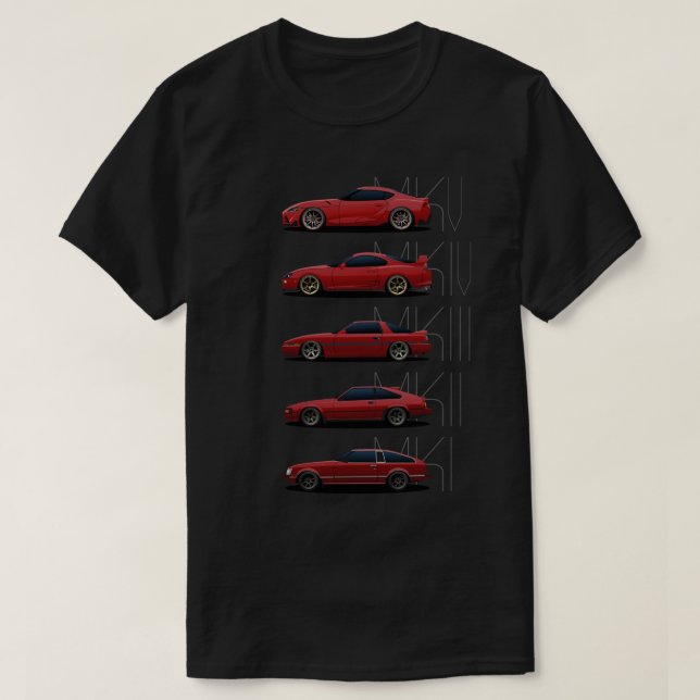 Toyota Supra Generationen Essenzieller T - Shirt (Design vorne)