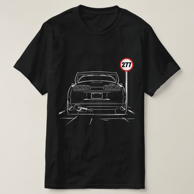 Toyota Supra MK4 Line Art T-Shirt - JDM Sportbekle (Design vorne)