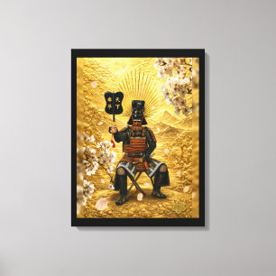 Toyotomi Hideyoshi Samurai-Rüstung Goldene Szene Leinwanddruck