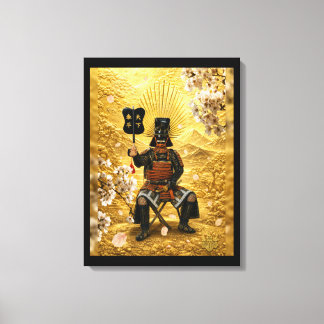 Toyotomi Hideyoshi Samurai-Rüstung Goldene Szene Leinwanddruck