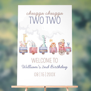 Toyotzug All Aboard Geburtstag einladen, Zoo Tiere Acrylschild