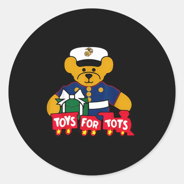 Toys For Tots Logo Christmas  Runder Aufkleber (Vorderseite)
