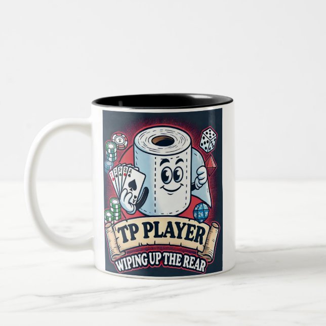 TP-Player - Abwischen der Rückseite | Funny Last P Zweifarbige Tasse (Links)