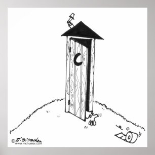 TP rollt von einem Outhouse weg Poster
