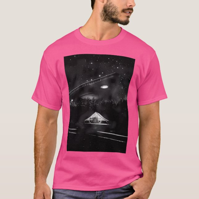 Tr3B Ufo Alien Dreieckskunst T-Shirt (Vorderseite)