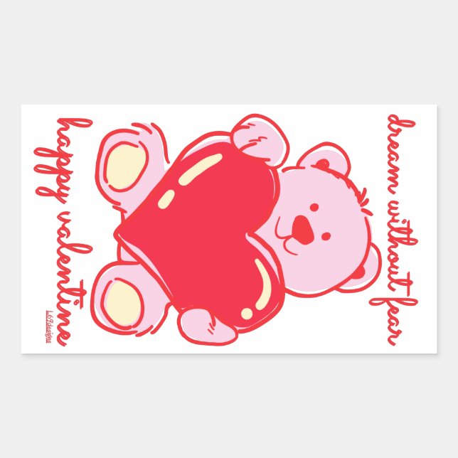 TRAAM OHNE ANGST GLÜCKLICHE VALENTINE-Gabe Rechteckiger Aufkleber (Vorderseite)