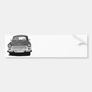 Trabant-Auto-Front, Schwarzweiss, Berlin Autoaufkleber