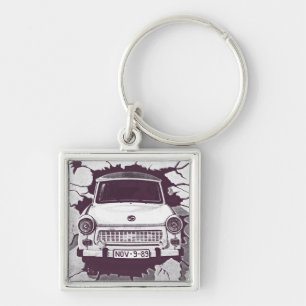 Trabant-Auto, schwarz u. weiß, Berliner Mauer (1) Schlüsselanhänger