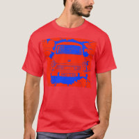 Trabant-Auto und rote/blaue Berliner Mauer