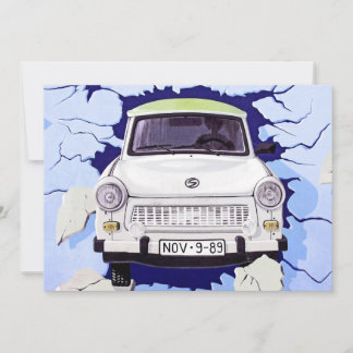 Trabant Car , Blauer Blau, Berliner Mauer