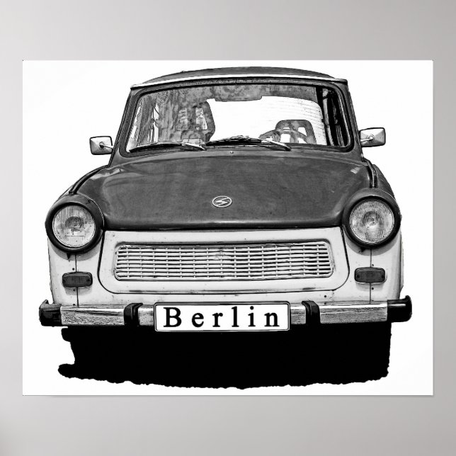 Trabant Car Front, Black and White, Berlin Poster (Vorne)