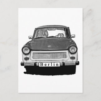 Trabant Car Front, Schwarz und Weiß, Berlin Postkarte