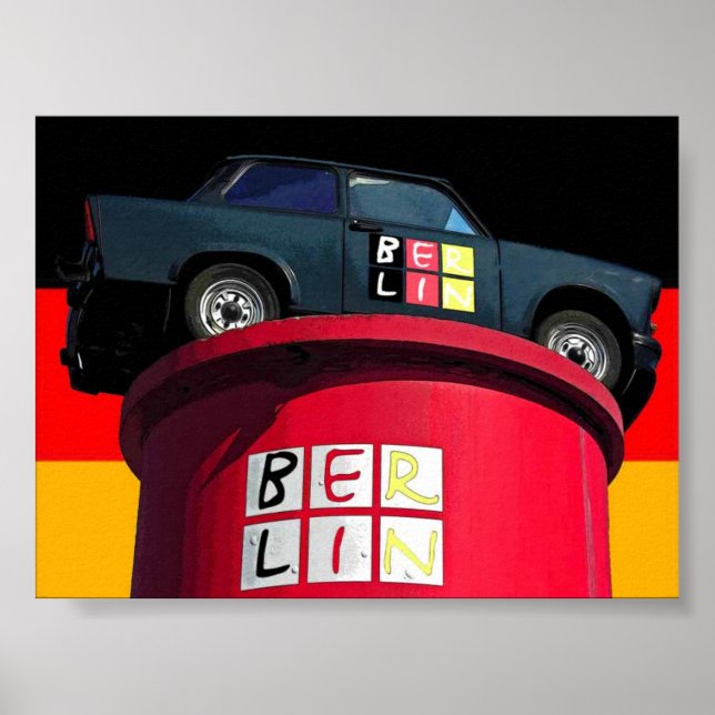 Trabant Car & German Flag,  Berlin Poster (Vorne)