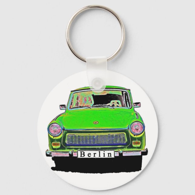 Trabant Car in Green, Berlin Schlüsselanhänger (Vorderseite)