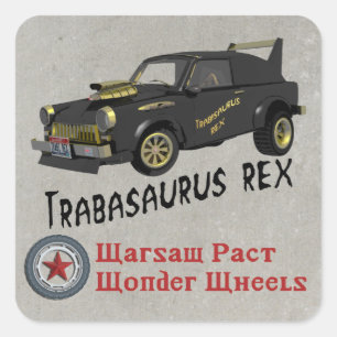 Trabant Car Quadratischer Aufkleber
