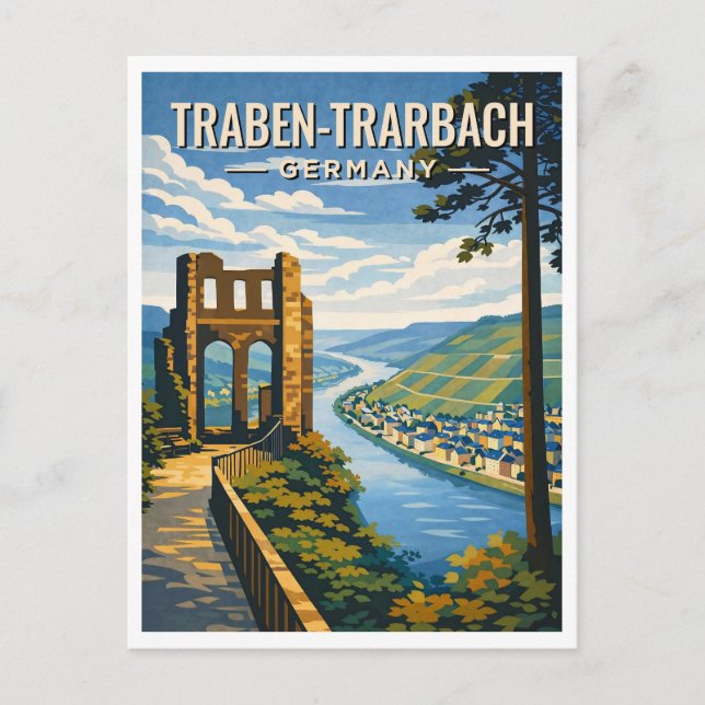 Traben-Trarbach Germany Vintage Travel Postcard Postkarte (Vorderseite)