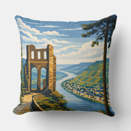 Traben-Trarbach Scenic Vintage Art Kissen