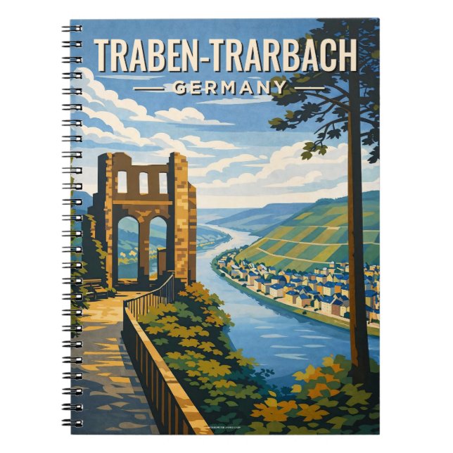 Traben-Trarbach Vintage Travel Art Notizblock (Vorderseite)
