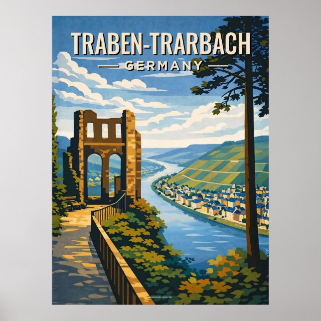 Traben-Trarbach Vintage Travel  Poster (Vorne)