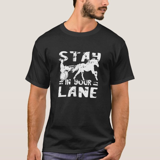 Trabrennen Bleiben Sie auf Ihrer Reitbahn Pferd T-Shirt (Vorderseite)