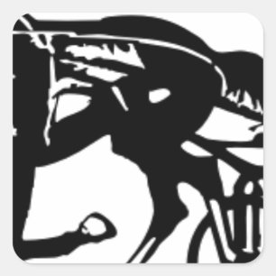 Trabrennen-Pferd Quadratischer Aufkleber