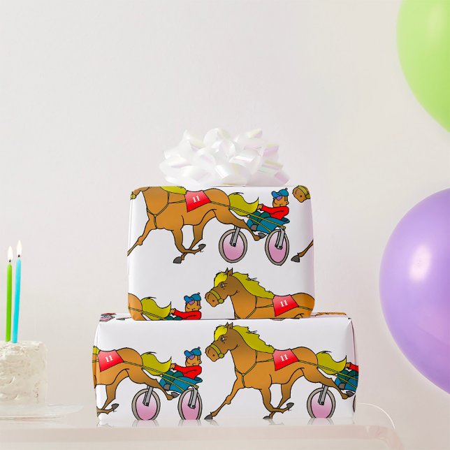 Trabrennpferd und Fahrer Geschenkpapier (Von Creator hochgeladen)