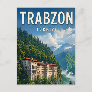 🌲 Trabzon Türkei Bergkloster Talansichten Postkarte