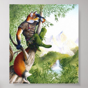 Trace Blazing Fox Print Poster