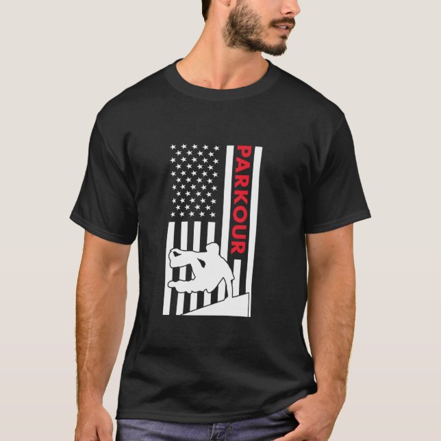 Traceur Us Flag Parkour  1 T-Shirt (Vorderseite)