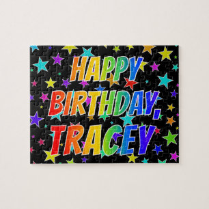 "TRACEY" Vorname, Spaß "GLÜCKLICHER GEBURTSTAG" Puzzle